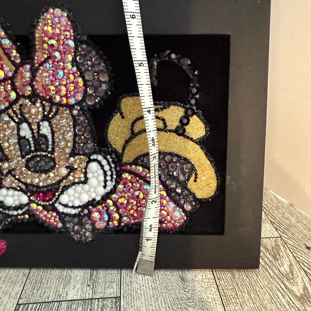 Mickey & Minnie Mouse Rhinestone Book Shelf ArtWork Bedazzled Picture Frame - Picture 12 of 13